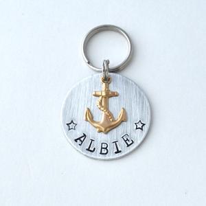 Anchor pet tag, Personalized Pet id..
