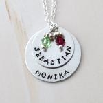 Mother Necklace Personalized Birth Stone Necklace..