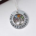 Family Tree Necklace Personalized Birth Stone..