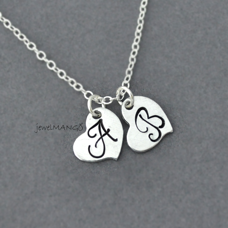 IEFSHINY 925 Sterling Silver Heart Initial Necklace for Girls Teen Girls  Kids Childrens - Walmart.com