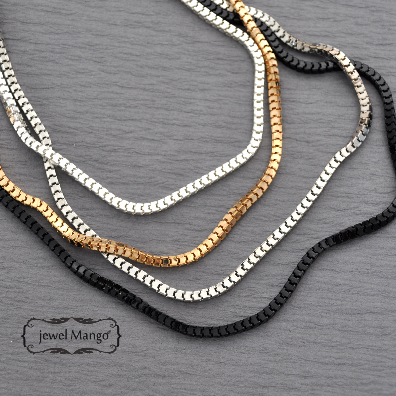 Chain Necklace, Silver, Antique Silver, Gold, Black Chain, Long Chain Necklaces, Fashion Jewelry Layer Necklace Jewelmango