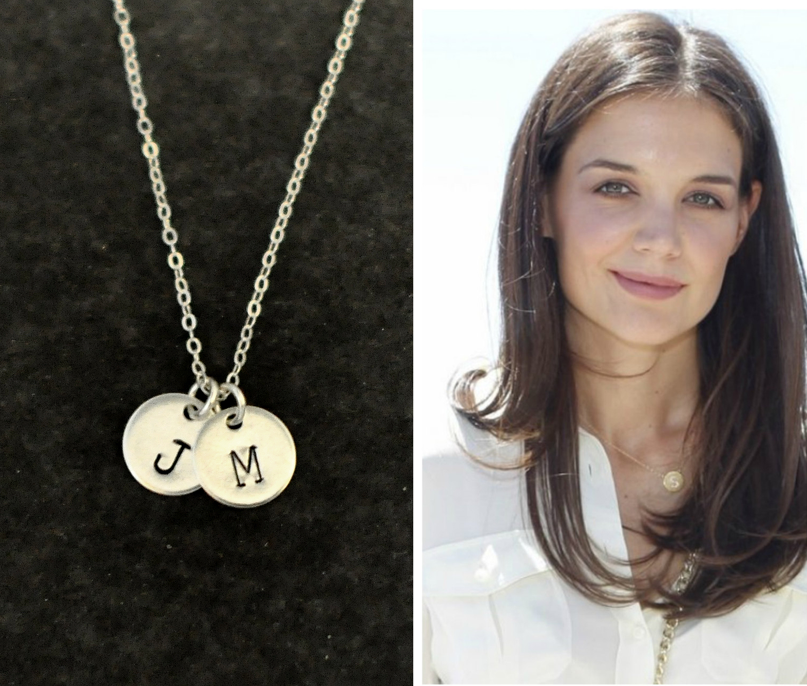 Monogram Jewelry, Sterling Silver Initial Coin Necklace, Personalized Silver Disc Necklace